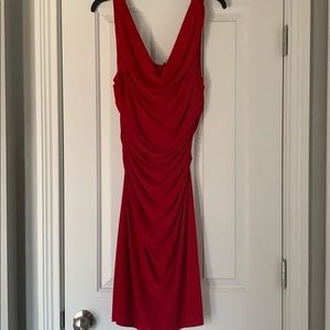 NWT MSK red ruched dress